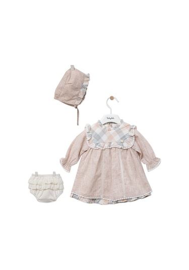 Şapka Makosen Çorap Külotlu 5'li Kız Bebek Elbise Yenidoğan Hediye Seti 12608 001