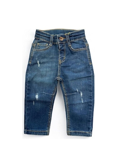 Çikoby Erkek Bebek Cep Detaylı Kot Pantolon-15324 Mavi
