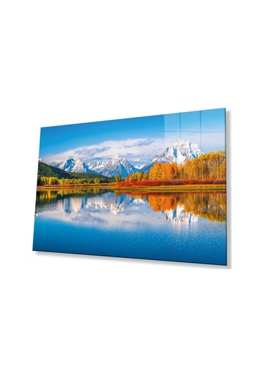 Dağ Yansıma Manzara Cam Tablo 4mm Dayanıklı Temperli Cam Mountain Reflection Landscape Glass Table25