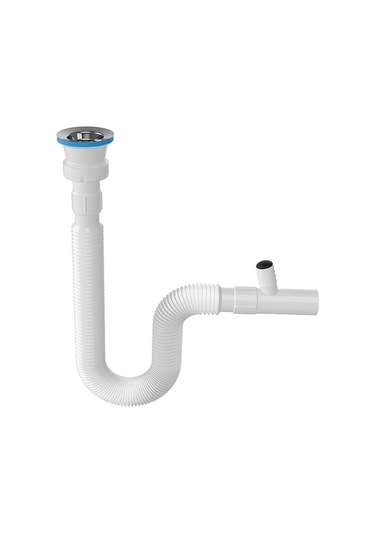 Körüklü Lavabo Sifonu Beyaz