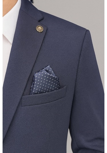 Erkek İtalyan Kesim Tek Düğmeli Blazer Ceket Klasik Ve Modern Şıklık Lacivert