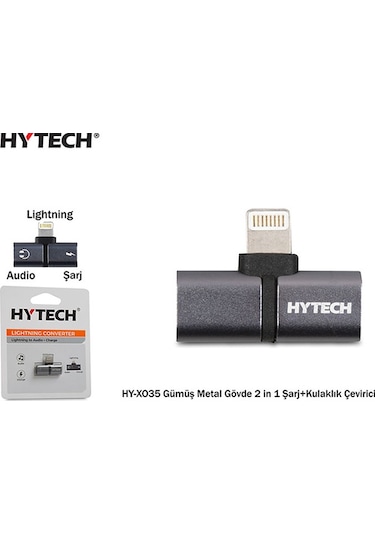 Hytech Hy-Xo35 Gümüş Metal Gövde 2 In 1 Şarj+Kulaklık Çevirici