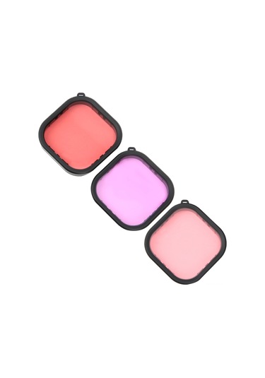 Konesam Telesın Su Altı Renk Düzeltme Filtre Seti - Mor, Kırmızı, Macenta - Gopro 9 Su Geçirmez Kılıf İçin - 5-25m Derinliklerde Renk Tamiri