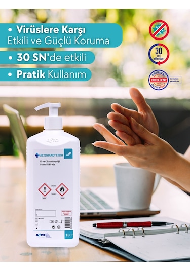Acto Actohand Etoh 1 Litre El Ve Cilt Antiseptiği - Etanol 80 % V/
