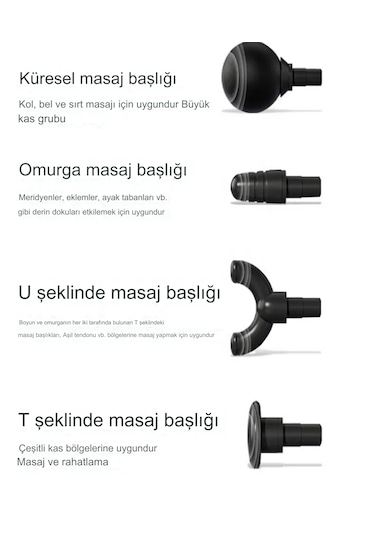 Hams103 Ekranlı Kablosuz Masaj Tabancası 6 Modlu Lcd Dokunmatik Siyah