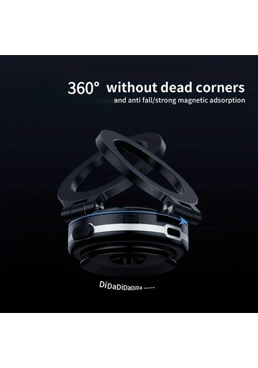 Gateesat Siyah 360 Derece Donen Manyetik Araba Telefon Tutucu Vakumlu Guclu Mıknatıs İphone Android