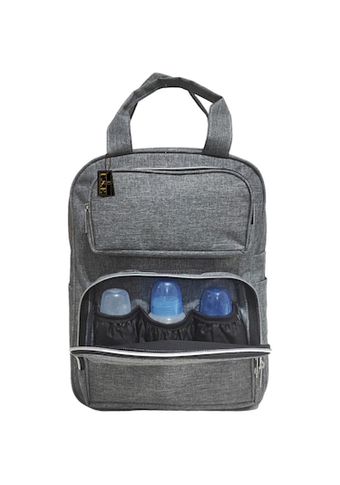 Bebek Bakım Çantası Organizatör Fonksiyonel Anne Bebek Bakım Sırt Çantası Gri-grey Gri