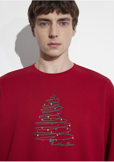 Mavi - Yılbaşı Temalı Kırmızı Sweatshirt 0s10552-70390 Kırmızı