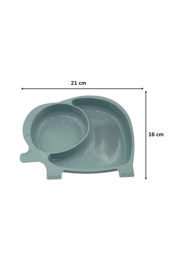 Bebek Ve Çocuk İçin Sevimli Fil Model Desenli Yemek Bebek Mama Kabı Bölmeli Tabak Çok Renkli