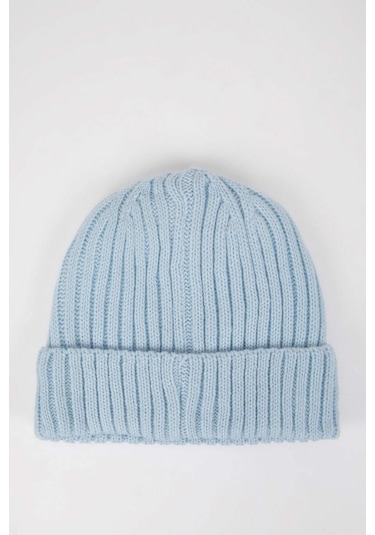 Defacto Erkek Bebek 2li Takım Etiket Baskılı İçi Polar Astarlı Boyunluk Bere C8488a524wnbe343 Mavi