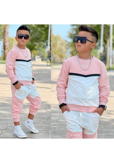 İki İplik Cepli Garson Boy Takımlar Gri - Beyaz - Siyah