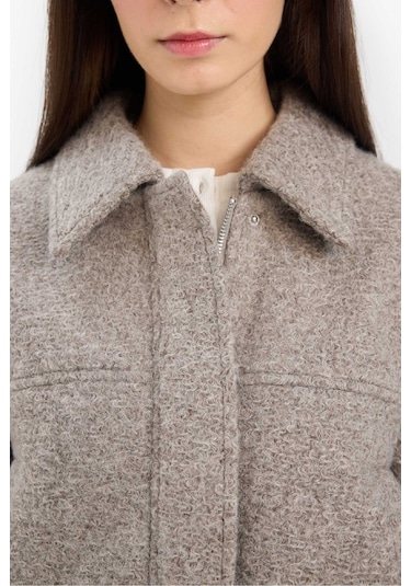 Defacto Regular Fit Polo Yaka Kaşe Mont E8630ax25augr476 Gri