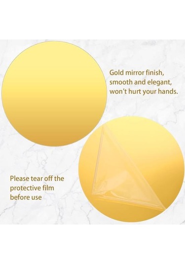 10/15/20/25/30cm Yuvarlak Kare Akrilik Ayna Düğün Partisi Masa Orta Parçası Ayna Tepsi Kırılmaz Oturma Odası Yatak Odası Banyo Duvar Dekorasyonu Altın