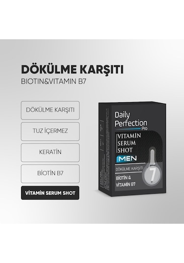 Daily Perfection Pro For Men Shot No:7 Dökülme Karşıtı Vitamin Serum 2 x 6 ML