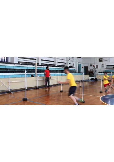 Leyaton Slalom Takımı Boş Futbol Antrenman Slalom Takımı 12' li Beyaz - Siyah