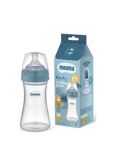 Mooma Biberon 250 Ml 6-18 Ay Orta Akış - Mavi