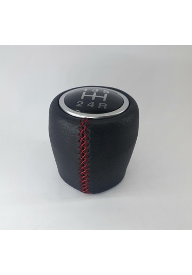 Linea Ve Punto Vites Topuzu Deri Kırmızı Dikiş Siyah