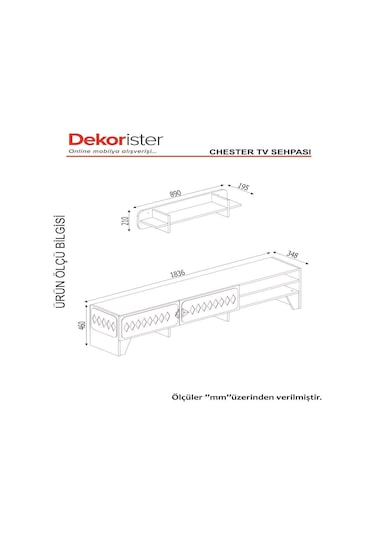 Dekorister Chester Tv Ünitesi Ceviz-Antrasit