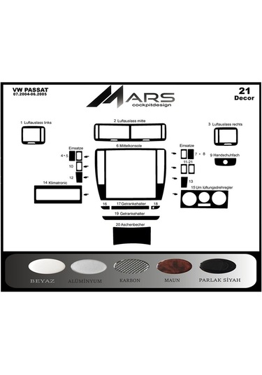 Volkswagen Passat Maun Kaplama 2004-2005 21 Parça