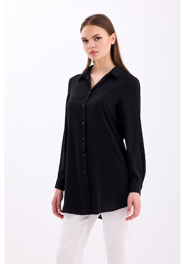 Uzun Kollu Regular Fit Basic Gömlek 2020 Siyah