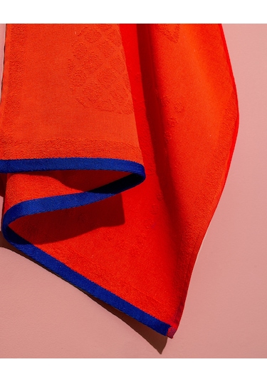 Madame Coco Sorle %100 Pamuk Plaj Havlusu - Turuncu - 70x150 Cm 8684427222843 Turuncu