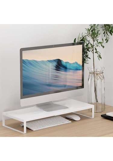 Homyl Bilgisayar Monitörü Standı Daireler Tek-katmanlı-beyaz
