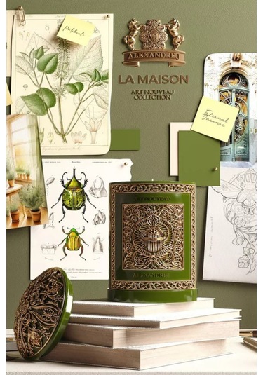 Alexandre J Pale Jade Mum Ve Holder Hediye Seti 220g, Elemi-patchouli Yeşil