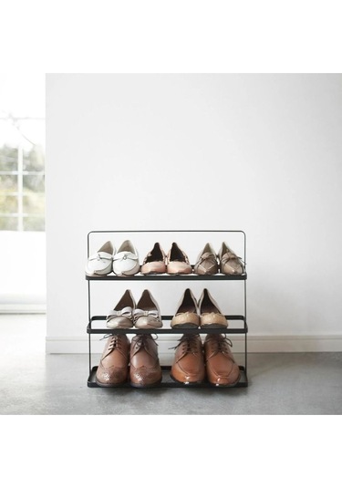 Silme Metal Ayakkabı Rafı Siyah