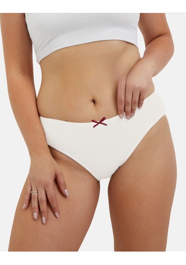 Alya Underwear Pamuklu Kadın Külot Slip Empirme Baskılı Yüksek Bel İç Çamaşırı - 5'li Paket - Lacivert Bordo P27