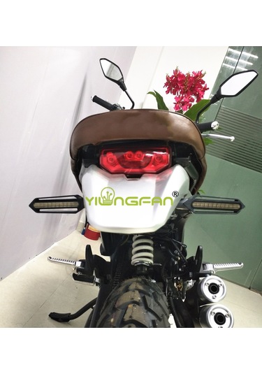 Kangvka Motosiklet Donanım 24 Led Çift Renk Akışlı Sinyal Lambası - Fren Lambası, Gündüz Farı Ve Flaş Fonksiyonu 4 Adet/set