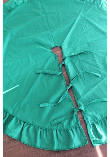 Yeşil Pileli Yılbaşı Ağaç Altı Örtü 100 Cm - Christmas Tree Skirt