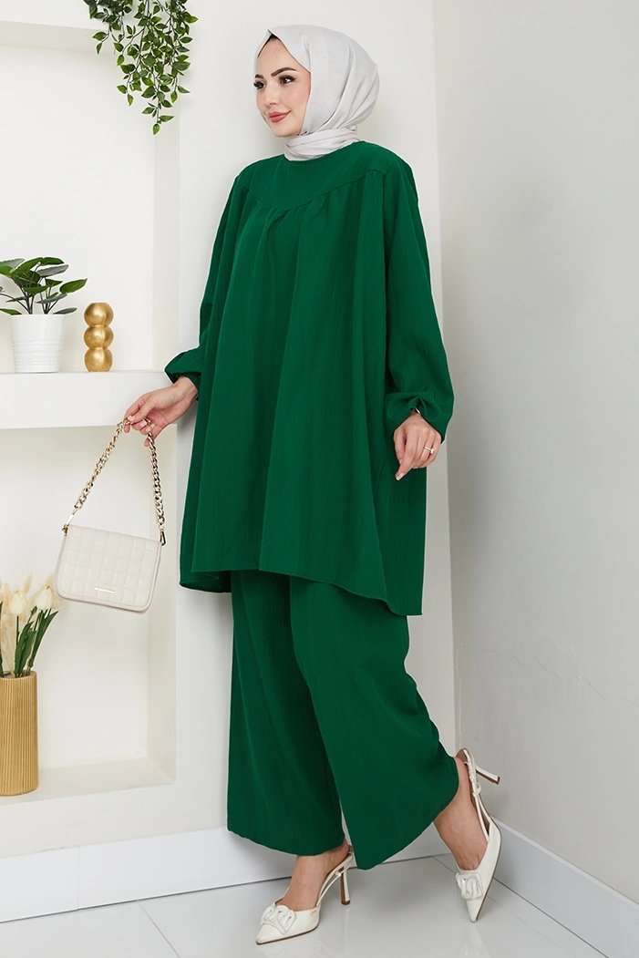 Tunik Pantolon İkili Takım 1606 - Zümrüt Yeşili Zümrüt Yeşili