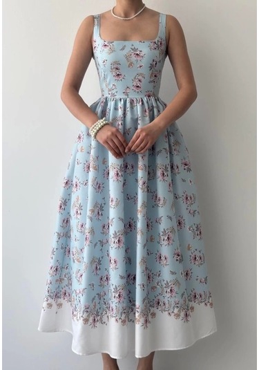 Yoa Cep Detaylı Elbise Mavi