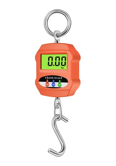 Skycity 300kg Endüstriyel Plastik Asma Terazi, Mavi Arka Işık Lcd, 3 Ölçüm Birimi Kg, Lb, N , Oranj, Akıllı Taşınabilir Kanca Terazi