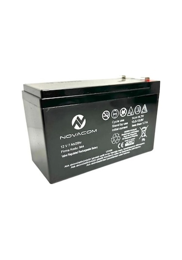 Nova 12v 7a Bakımsız Kuru Akü 2kg Ups Uyumlu