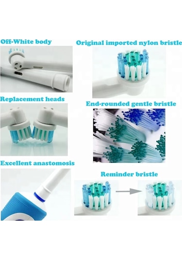 Lovyco Cross Action 4’lü Oral-B Uyumlu Dış Fırçası Yedek Başlığı