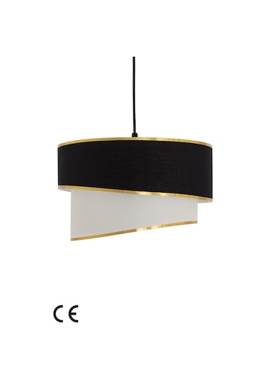 Siyah Kumaş Gold Avize Siyah