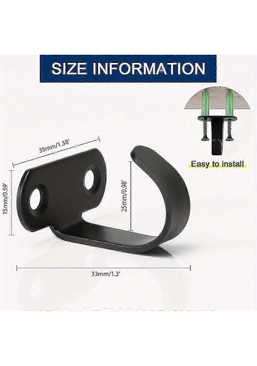 Ganzhoushop 10 Adet Ağır Hizmet Tipi Tavan Kancaları - Paslanmaz Çelik Raf Altı Askıları, Siyah Çok Renkli