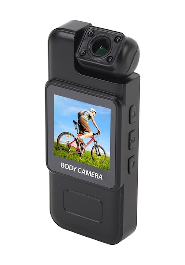 Geeroyoo Giyilebilir Mini Kamera 4k Çözünürlük 130 Geniş Açı 180 Döner Lens Hareket Algılama Döngü Kayıt 1.3" Ekran Sırt Klipsi