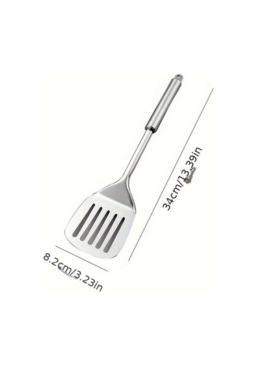 Tcherchi 1 Set Modern Yapışmaz Alet Seti- Spatula Ve Kaşık İçerir - Güvenli Ve Yıkanabilir Pişirme Aletleri Gümüş