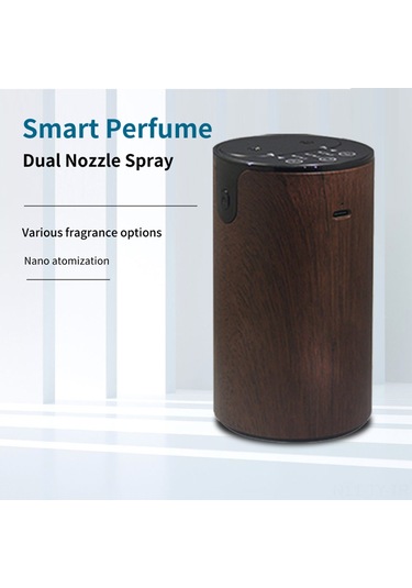 Teltree Ev Ve Araç Kullanıma Uygun Akıllı Çift Başlı Aromaterapi Makinesi - Derin Ahşap Desenli Kahverengi Aromaterapi Yağı Dahil Değil