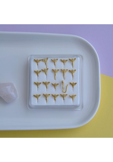 Deliksiz Gumus Sıkıştırmalı Melek Figürlü Hızma 925 Ayar Sarı