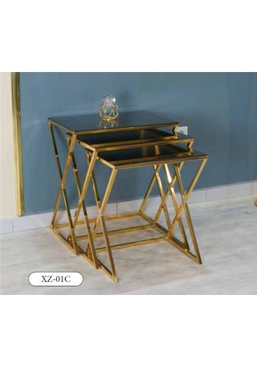 Mim Füme - Gold X Zigon Sehpa Gold Füme