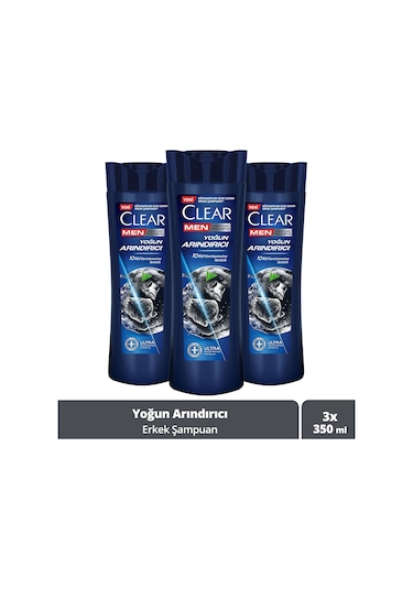 Clear Men Yoğun Arındırıcı Kepeğe Karşı Etkili Şampuan 3 x 350 ML