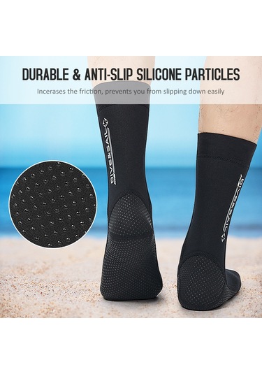 Vkemall 3mm Neopren Dalış Çorapları - Erkek/kadın Su Geçirmez Kaymaz Plaj Ve Yüzme Çorapları Diğer
