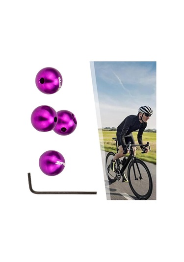 Suntek 4 Adet Bisiklet Fren Kablosu Uç Kapakları Set Top Şapka Mor