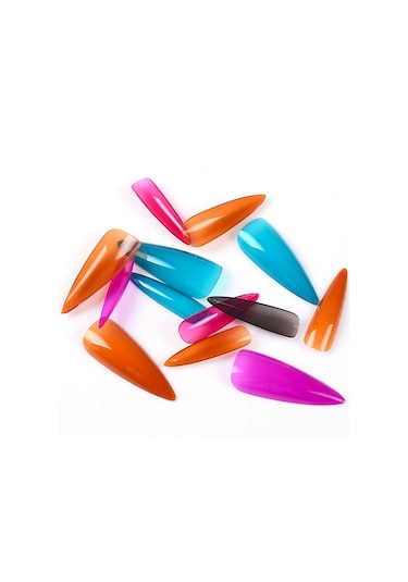 Yifomall 240 Parça Renkli Ve Sivri Uçlu Profesyonel Tırnak Uzatma Seti - Çeşitli Boyutlar Ve Dosya Hediyeli