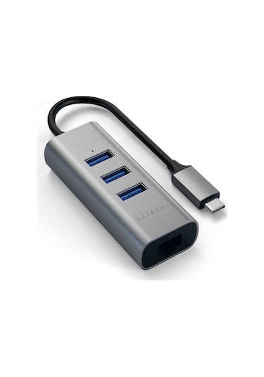 Satechi Type-c 2 İn 1 Usb 3.0 3 Port Hub Eth Port Uzay Grisi St-tc2n1usb31am