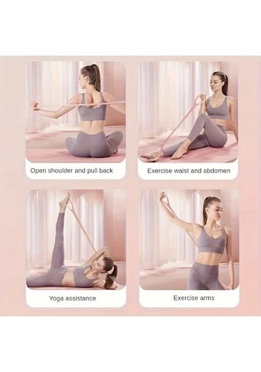 Fochsia Mavi 8 Şekil Yoga Direnç Bandı, Sırt Kol Fitness Antrenman İçin Mavi