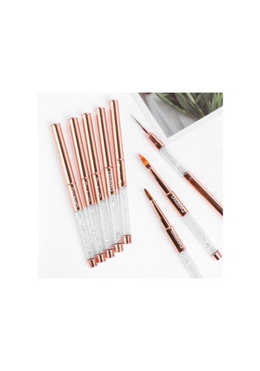 Vkemall 8 Uçlu Roz Altın Tırnak Fırçası - Profesyonel Manikür Ve Dıy Tasarım Aracı